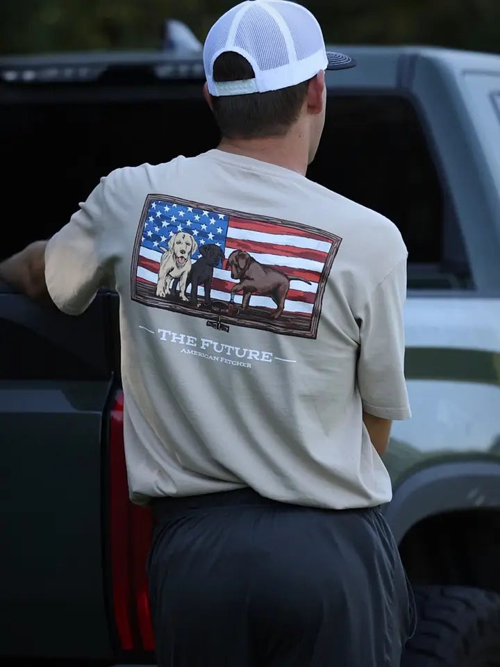 American Fetcher -Patriot Puppies — Latte Shirt