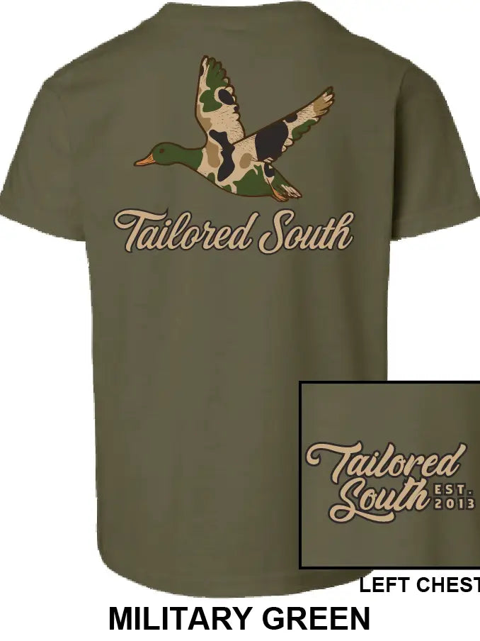TS029Y - Youth Camo Duck - Military Green
