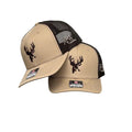 American Flyway Waterfowl-112 Khaki / Coffee Buck Logo Trucker