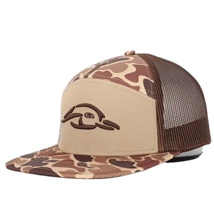 American Flyway Waterfowl- 7 Panel Brown Old School AFW Style w- 3 D Puff and Brown Mesh