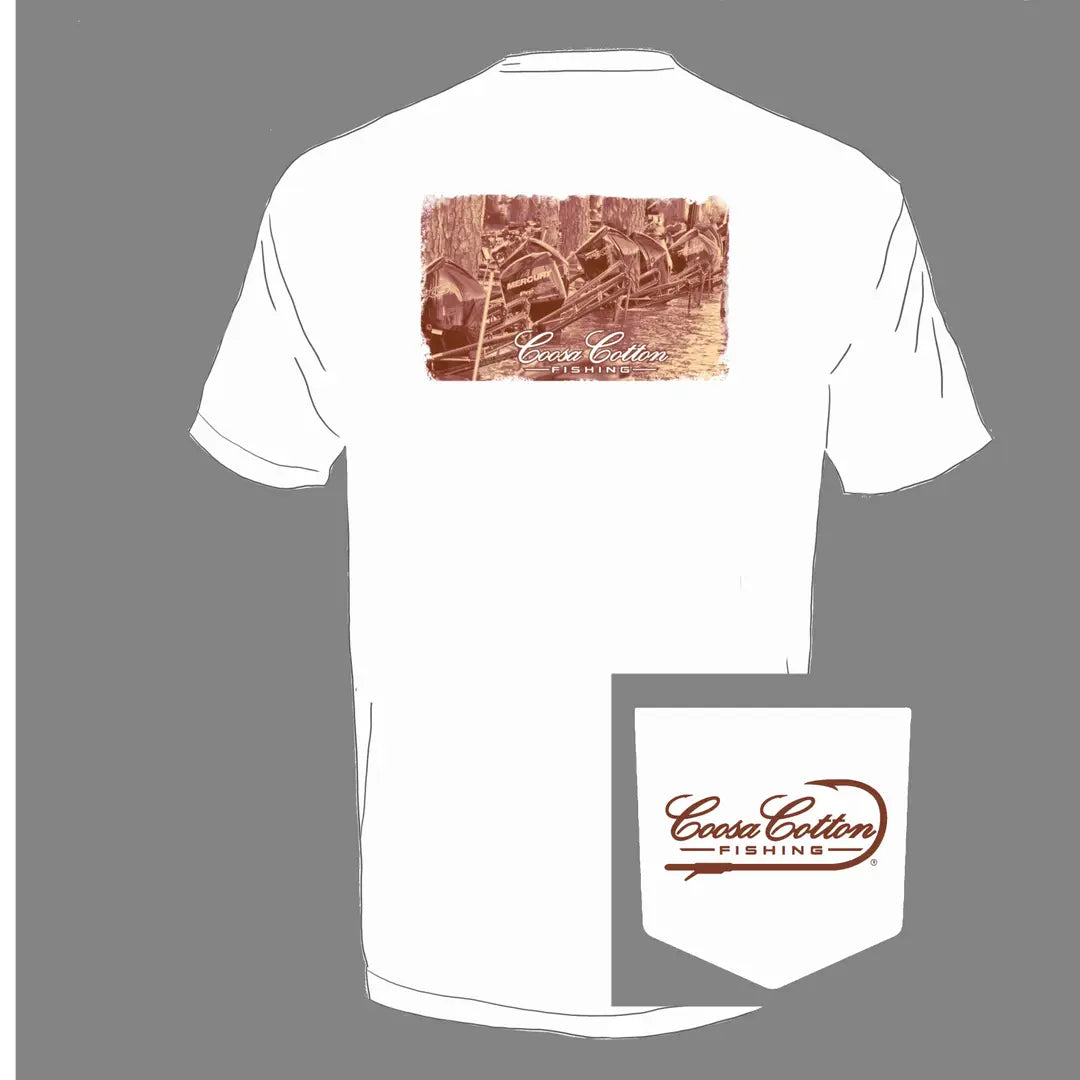 Coosa Cotton- Short Sleeve Pocket Tee | Poles Down | White