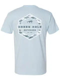 Honey Hole Outdoors- Short Sleeve - Redfish Hex - Lt Blue