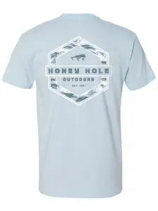 Honey Hole Outdoors- Short Sleeve - Redfish Hex - Lt Blue