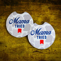 Scent South- Mama Tried - White Camo - Coaster