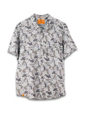 Simply Southern- Men's Coastal Button Down Shirt-Gray Camo